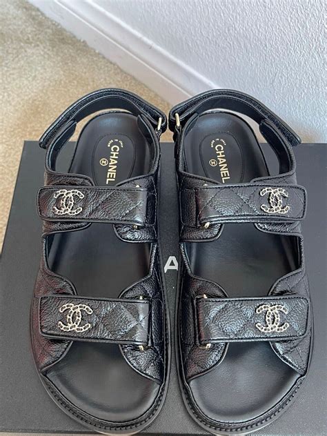 black chanel sandals|chanel sandals price.